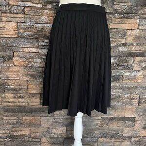 Tion Design Black Pleated Midi Skirt for Cocktail